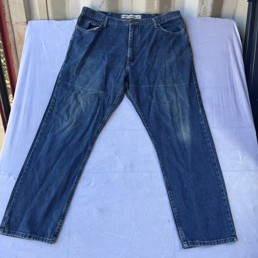 Bailey's Point Jeans Men's 42x32 Blue Denim Relaxed Fit Double Stitch Americana